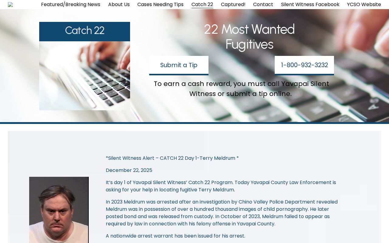 Yavapai Silent Witness Catch 22 wanted information page
